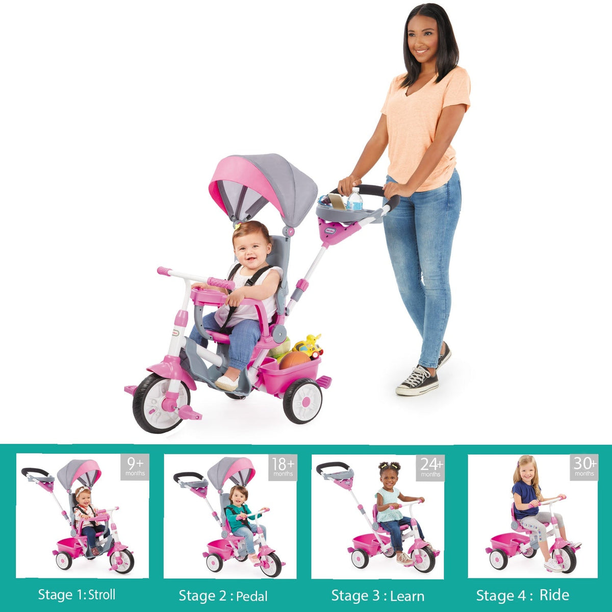 Perfect Fit? 4-in-1-Trike - Pink